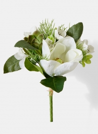 white magnolia succulent wedding bouquet