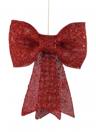 12in Red Glitter Bow