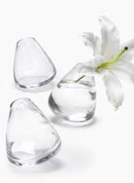 4in Round Base, Rolling Glass Bud Vase, Set of 4