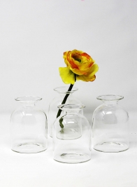 4 ½in Short Bottle Bud Vase, Set of 4