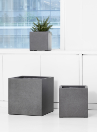 modern square cement fiber planter pot