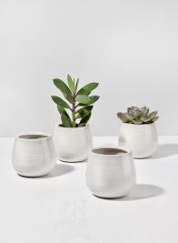 3in White Stoneware Bowl, Set of 4