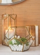 10in Glass Honeycomb Candleholder