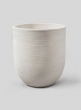 14 1/4in Sand Fiber Round White Pot