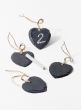 Heart Shaped Slate Name Tags With 2 Chalk Sticks, Set of 4