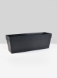 19 ¼in Loft  Black Window Box With Attached Saucer