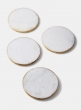 4in Marble Coaster with Gold Edge, Set of 4
