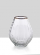 6in Gold Rim Balloon Glass Vase