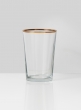 Tapered Glass Votive Holder With Gold Rim, Set of 6