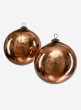 6in Antique Bronze Glass Ball Ornament, Set of 2