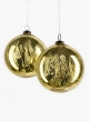 6in Antique Gold Glass Ornament Ball, Set of 2