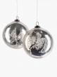 6in Antique Silver Glass Ornament Ball, Set of 2
