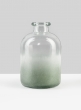 6 ½in H  Frost Sea Glass Green Bottle Vase
