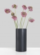 8in Matte Black Round Ceramic Vase