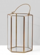 8in Gold Hexagon Lantern