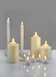 9in Tall Willow L.E.D. Flame Wax Taper Candle, Set of 2