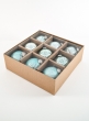 3in Teal Mix Glass Ornament Balls, Set of 9
