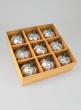3in Silver Beaded Glass Ornament Ball, Set of 9