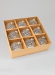 3in Clear Diamond Glass Ornament Balls, Set of 9