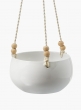 White Ceramic Hanging Pot, 7 1/2in