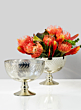 7 ½in Etched Leaf Vintage Mercury Glass Bowl