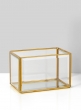 Beveled Glass Gold Box With Mirror Bottom