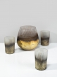 5 x 5in Ombre Gold Frost Balloon Glass Vase