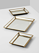 Mirrored Trays With Brass Edges