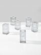 Fluted Glass Square Candlestic, Set of 6