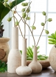 14in Paulownia Wood Bottle Vase, Set of 2
